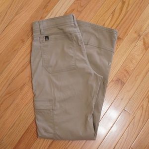 Prana Breathe Cargo Hiking Pants Outdoor Snap Tan